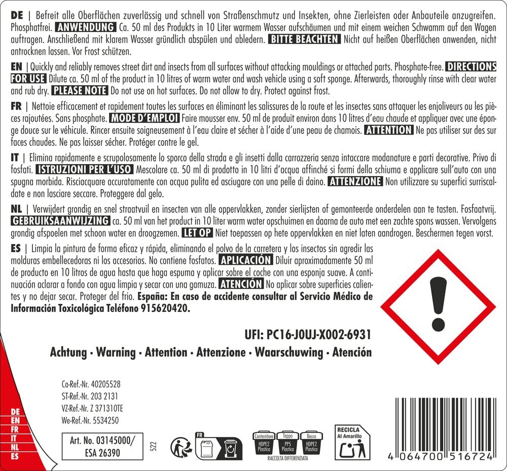 SONAX AutoShampoo Konzentrat (5 Liter) löst den Schmutz ohne die Wachs-Schutzschicht auf dem Lack anzugreifen | Art-Nr. 03145000 2