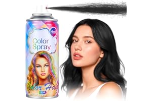 Acomler Black Hair Spray, Washable Temporary Hair Color Spray for Kids Women, Natural Hair Color Wax, Disposable Temporary Hair Dye Wax Pomades for Cosplay, Christmas, Party, Halloween (Black, 4.06oz)