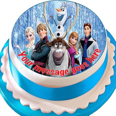 Frozen Characters Decoracion Comestible Para Tarta 19 Cm Diseno De Personajes De Frozen Amazon Es Hogar