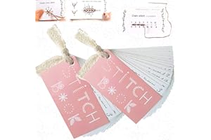spicssa 2 PCS Sewing Books for Beginners, Creative Mini Card Set, Embroidery Stitch Guide, Learn Variety of Techniques, Easy Kits