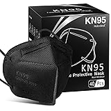 Hotodeal KN95 Face Mask 40 PCs, Black KN95, 5