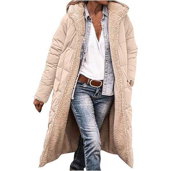 ジャケット・アウター [ hype long coat ] super long coat XUNRYAN Womens Sherpa Puffer Jackets Zip Up Long Parka Quilted