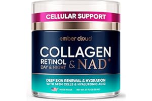 Collagen NAD+ Cream for Face Retinol 1% Hyaluronic Acid Niacinamide for All Skin Types Face Moisturizer with Airless Pump Day