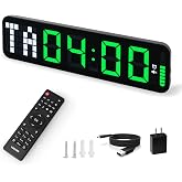 Gym Timer 15'' Large Wall Clocks for Home Gym, Interval Workout Countdown Clock Remote Control for Boxing Crossfit Fitness Tabata Home Gym Accessories