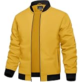 TACVASEN Men's Bomber Jacket Lightweight Windbreaker Jacket for Spring Fall | water-repellent, windproof polyester shell, breathable lining, 3 utility pockets, versatile for commute, outdoor, casual