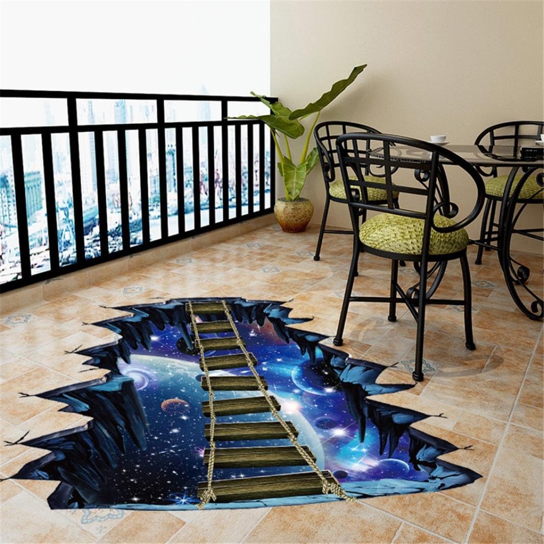 Coohole 3D Star Galaxy Floor Wall Sticker Removable Mural Decals Vinyl Art Room Home Decor