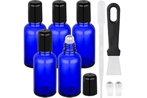 Segbeauty 1oz Glass Essential Oil Roller Bottles Rollerball Applicator, 5pcs 30ml Roll On Bottles, Refillable Anointing Oil B
