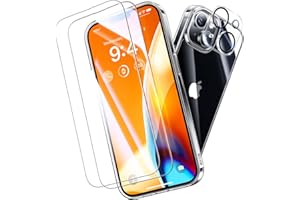 Opxyl Diamond Clear for iPhone 14 Case with 2X Screen Protector + 2X Camera Lens Protector, [Not Yellowing][Military-Grade Protection] Slim Thin Shockproof Phone Case for iPhone 14, Clear
