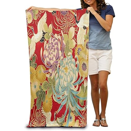 Amazon.com: Yoga Towel Japanese Print Spring Bird Flowers On ...