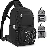 RAINSMORE Camera Bag, DSLR/SLR/Mirrorless Cameras Case Small Waterproof Camera Sling Bag Crossbody Bags for Photographers wit