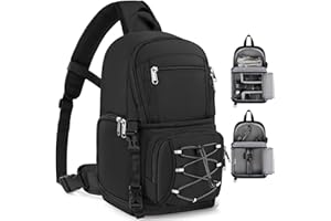 RAINSMORE Camera Bag, DSLR/SLR/Mirrorless Cameras Case Small Waterproof Camera Sling Bag Crossbody Bags for Photographers wit