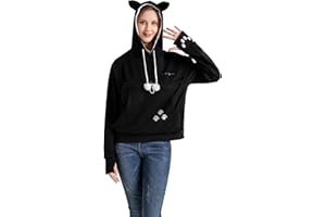 LINYUCHEN Cat Dog Pouch Hoodie Large Pet Pouch Sweatshirt Puppy Kitten Holder Carrier Pullover Top for Women