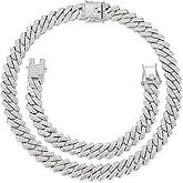 DIDISEE Gold Silver Cuban Link Chain and Bracelet for Men and Women - Diamond Necklace Iced Out Miami Cuban Hip Hop Jewelry