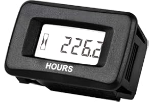 HonorMeet Digital AC/DC 5V to 277V Hour Meter for Generator, Maintenance LCD Hours Counter,Waterproof Design for Gas/Diesel P