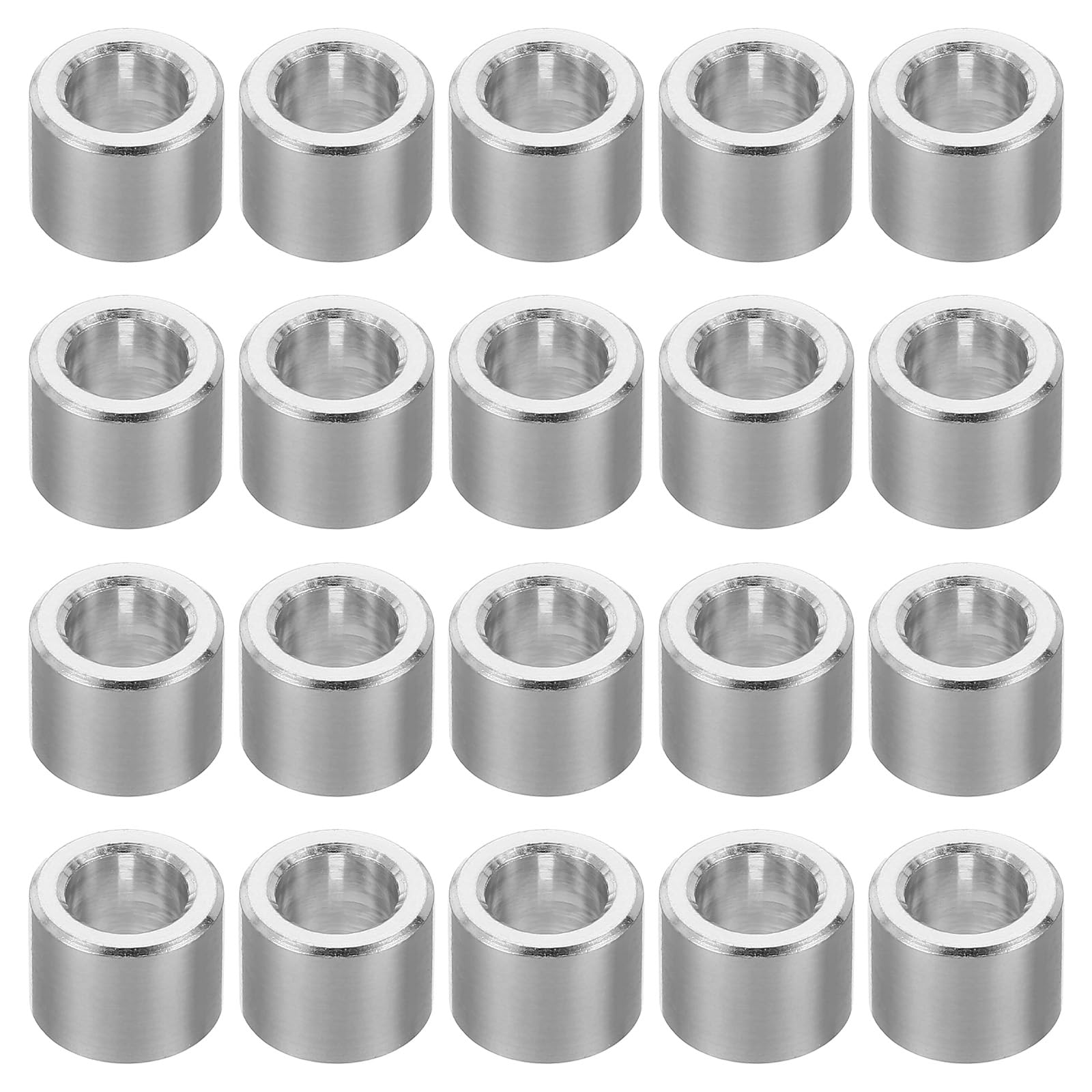 PATIKIL M6 Aluminum Spacers, 20 Pcs Metal Spacer Aluminum Round 6.2mm ID x 10mm OD x 8mm L Thickness Aluminum Spacer 1/4in ID Screw Standoff for 1/4" or M6 Screw Bolts