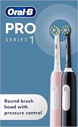 Oral-B Pro 1 X2 Electric Toothbrushes for Adults 2 Heads UK Plug Pink Black view 1