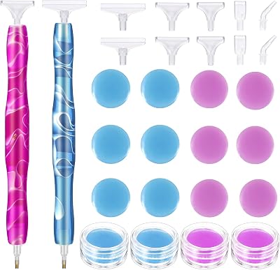 Dacitiery 26PCS Resin Diamond Art Pens 5D DIY Drill Pen Kit with Boxes