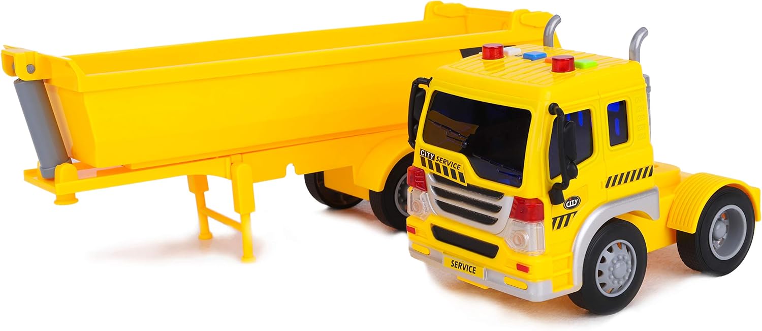 Toyland® 30cm Lorry With Light & Sound - Boys Construction Toy Vehicles (Yellow Arctic Tipper Lorry), 42cm (L) x 19cm (W) x 12cm (H) - Image 5