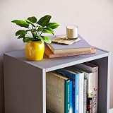 Vida Designs Oxford 2 Tier Cube Bookcase Grey Wood Storage Shelf view 4