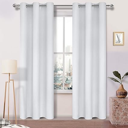 Dwcn Blackout Curtains Room Darkening Thermal Insulated White