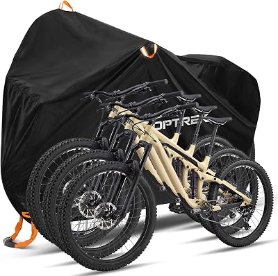 toptrek Bike Cover 210D Waterproof Outdoor 3 Bikes 220x120x110cm with Lock Holes