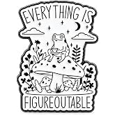 JHCHUYI Frog Mushroom Enamel Pin, Cute Cottagecore Brooch for Bags | Frog-on-mushroom enamel pin with a quirky cozy mood; a playful accent for jackets, backpacks, totes, and pin boards.