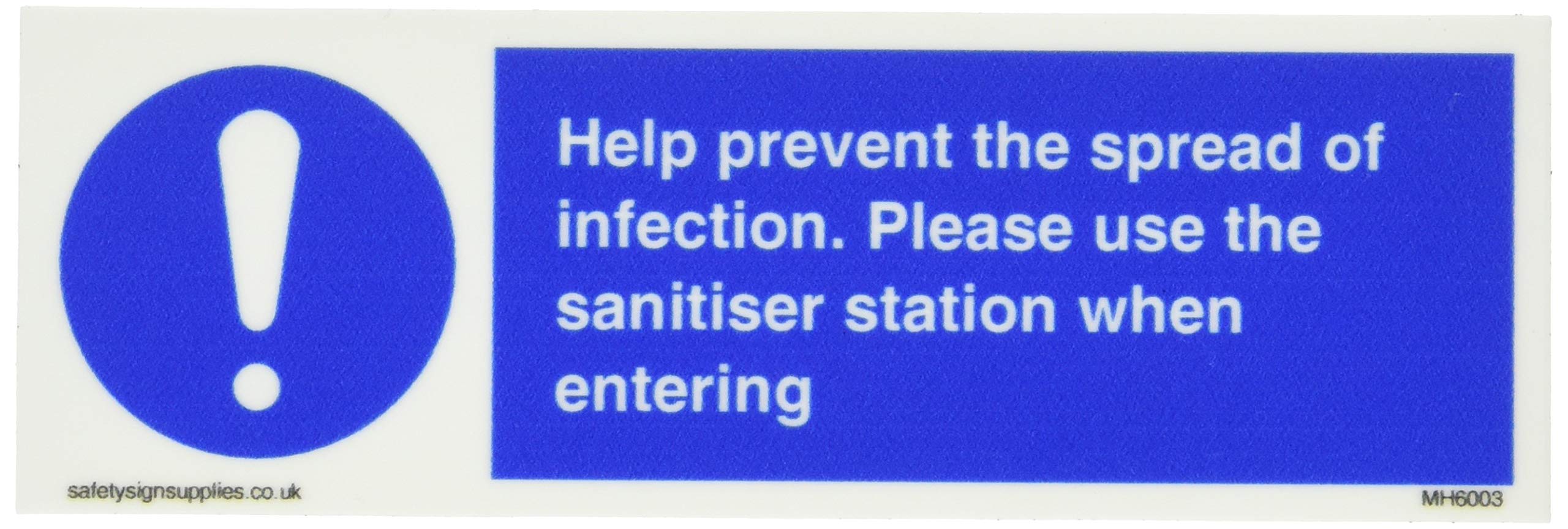 Help prevent the spread of infection. Please use the sanitiser station when entering