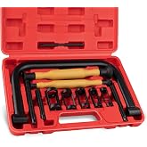 Loksun Valve Spring Compressor Set, 12PCS Valve Spring Clamp Removal Tool with Valve Lapping Tool for Motorcycle, ATV, Car, Small Engine Vehicle Equipment