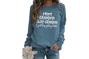 ZUNQKG Womens Great Grandma Sweatshirt Fleece Lined Crewneck Long Sleeve Gigi Gift Inspirational Saying Tops