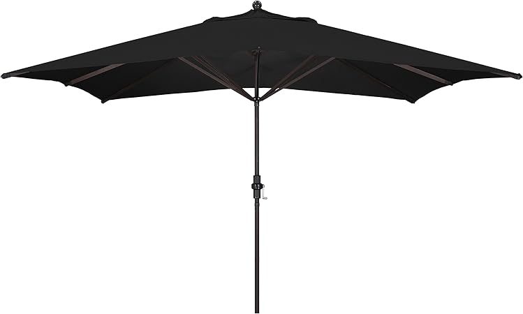 Amazon Com California Umbrella 11 X 8 Rectangle Aluminum Market Umbrella Crank Lift Bronze Pole Sunbrella Black Patio Umbrellas Garden Outdoor