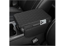 Upgraded Car Center Console Cover,Microfiber Leather Car Armrest Cover Cushion with 2 Storage Bags,Universal Car Armrest Stor