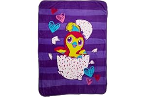 Hatchimals Plush Throw for Kids Girls 46 x 60 Pink Purple, 46x60