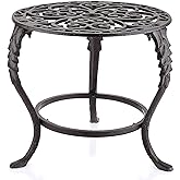 OwnMy Heavy Duty Cast Iron Plant Stand Vintage Iron Flower Pot Holder, Rustic Decorative Round Potted Plant Stand Rack, Indoo