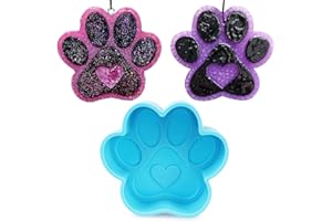 Large Paw Print Mold, AITRAI Dog Paw Freshie Mold with Heart Silicone Soap Mold for Handmade Soap Resin Casting Car Freshies Chocolates Candies Gifts