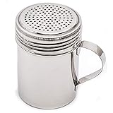 EHOMEA2Z Stainless Steel Dredge Shaker 10 Oz Ideal For Salt, Spice, Sugar, Flour (1, 10 oz With Handle)