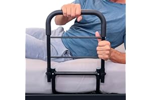 Vive Bed Assist Rail for Elderly Adults Safety - Height Adjustable Bed Cane with Handrails for Bedroom - Compact Bedside Hand Railing for Home & Hospital - Fits Queen, King, Twin, Full Mattress