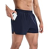 MIER Mens 3 Inch Shorts for Athletic Running Dry Fit Lightweight Workout Gym Active Shorts with Brief Liner, Pockets
