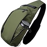 ALPAKA Metro Crossbody Right Shoulder 7.5L - Crossbody Bag Men,Sling Backpack - Fits 11" Tablet - Single Shoulder with YKK Zipper - Expandable Water Bottle Pocket - Phone Sleeve- Green Axoflux 210D