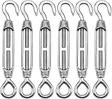 kissral 6 Pack M4 Stainless Steel Hook Eye Turnbuckle Wire Tensioner Rope Cable view 1