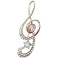 Navachi 18k Gold Plated Multicolor Crystal Music Notes Brooch pin