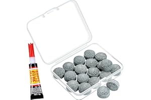 SOLROS STUDIO Billiard Pool Cue Tips - 13mm Pool Cue Stick Tips Replacement Kit for Billiard Pool Cues Head Repair Snooker and Stick, Cue Tips with Storage Box and Glue Gray - SOLROS