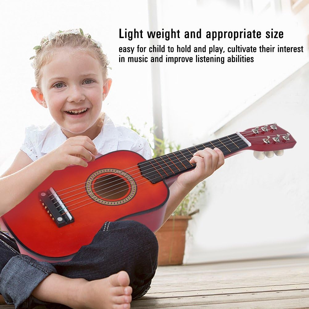 Little String Instruments Dilwe 21 Inch Guitar, Mini 6 String Guitar String Instrument with Pick ...
