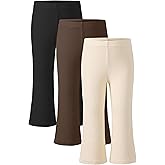 ZUEMET 3 Pack Toddler Girl Flare Pants Baby Girls Ribbed Leggings Infant Bell Bottoms Clothes Size 18M-5T