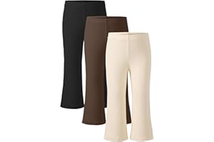 ZUEMET 3 Pack Toddler Girl Flare Pants Baby Girls Ribbed Leggings Infant Bell Bottoms Clothes Size 18M-5T