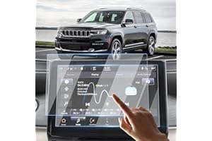 Sunsdrew 2PCS Screen Protector for 2021-2023 2024 Jeep Grand Cherokee L Accessories 10.1-inch Grand Cherokee L Touch Screen Radio Display Protector 9H Tempered Glass Protective Film Anti-Glare