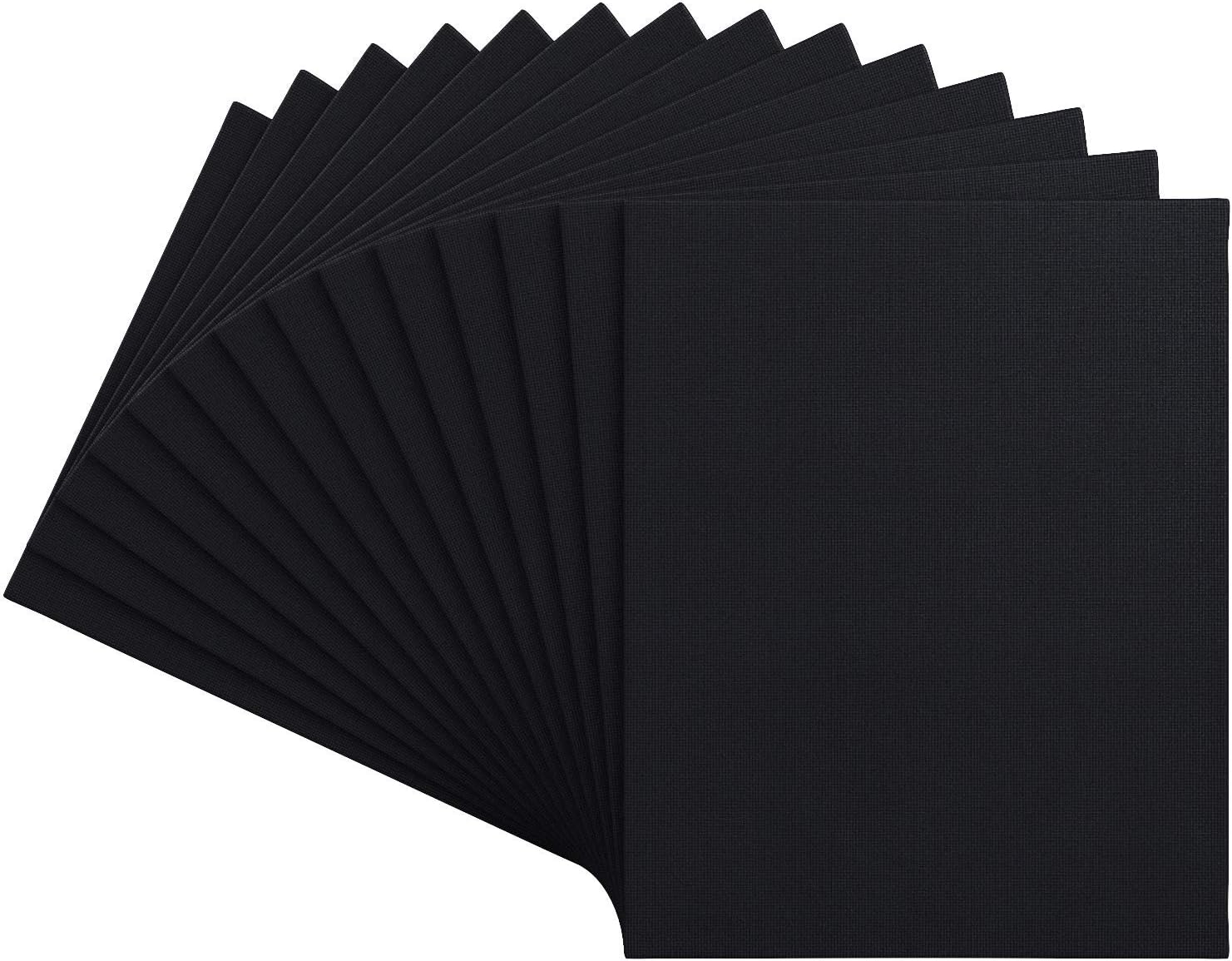 Arteza Canvas Boards for Painting, Pack of 14, 8 x 10 Inches, Blank Black Canvas Panels, 100% Cotton, 8 oz Gesso-Primed, Art Supplies for Acrylic Pouring and Oil Painting