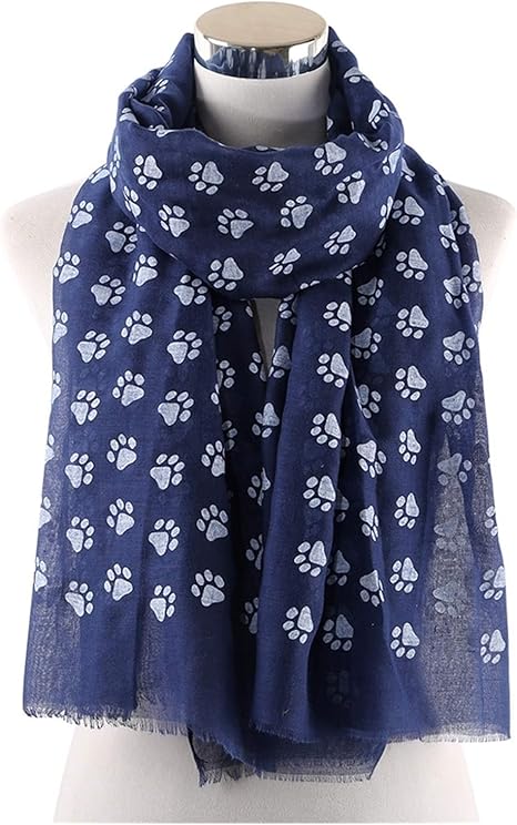Amazon Co Jp 冬のスカーフ 女性レディース犬猫動物の足かわいいプリントスカーフスカーフラップスカーフ服アクセサリー Farbe ホーム キッチン