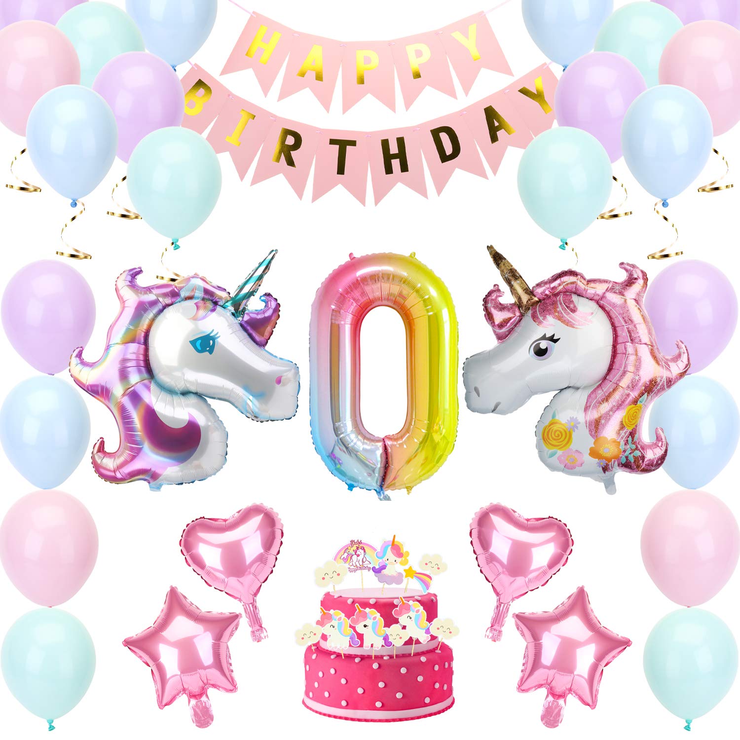 Buy KATELUO Unicorn Party Decorations Supplies, Unicorn Birthday Party