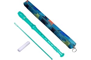 Auteey German style 8 Hole Descant Soprano Recorder for Beginners, Kids Music Flute with Gift Case Bag and Cleaning Rod(Green)