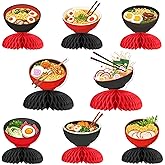 Jollyboom Ramen Party Decorations, 8pcs Japanese Noodles Birthday Party Honeycomb Centerpiece Ramen Table Decorations for Japanese Food Theme Birthday Baby Shower Party Supplies
